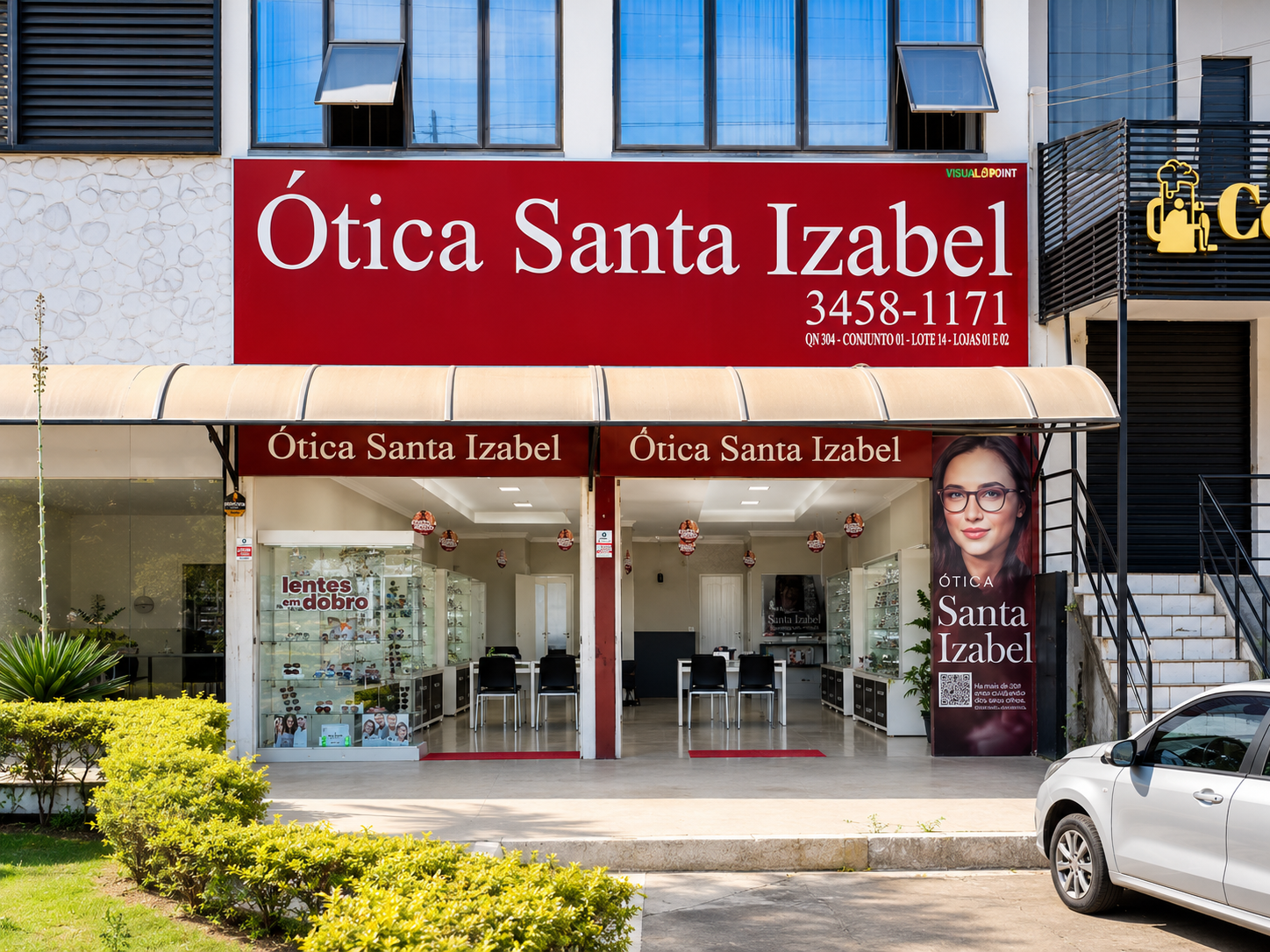 Fachada da Ótica Santa Izabel em Samambaia, Brasília - DF